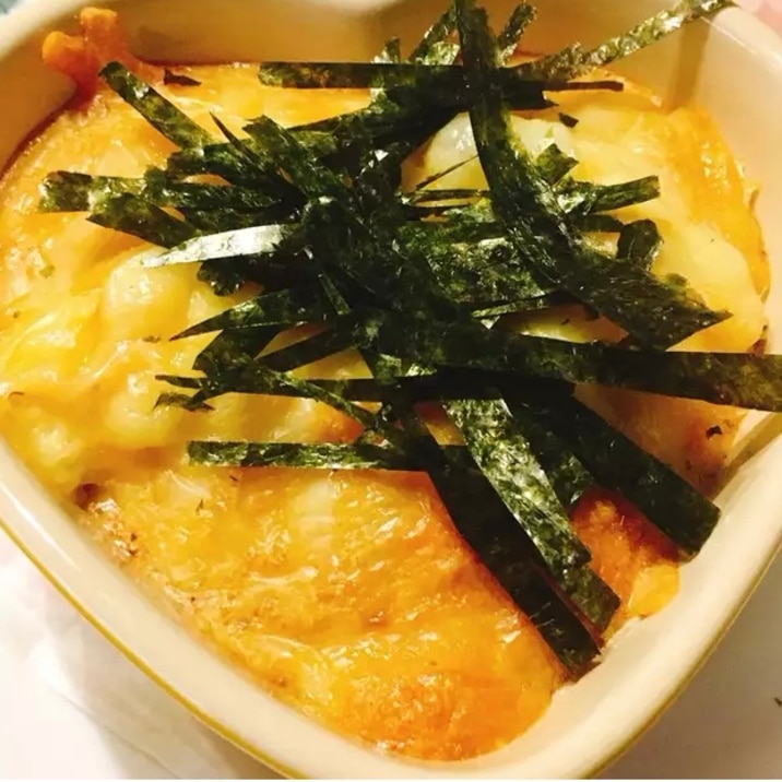 簡単!混ぜて焼くだけ!明太とろろグラタン